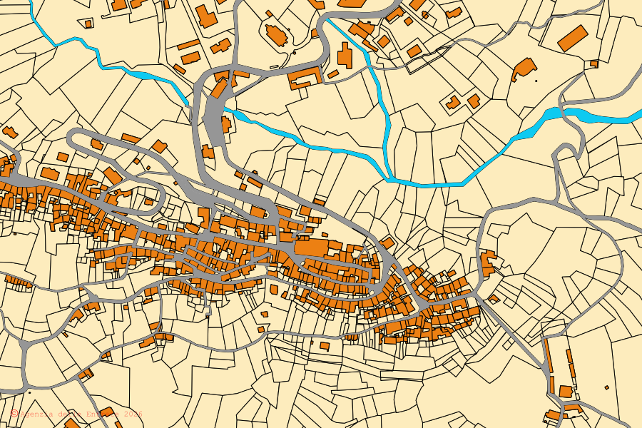 Mappa catastale del centro di Netro: particelle e fabbricati, cartografia Agenzia delle Entrate