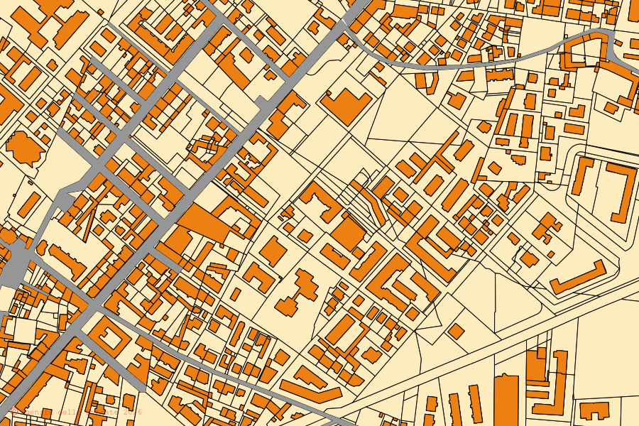 Mappa catastale del centro di Nichelino: particelle e fabbricati, cartografia Agenzia delle Entrate