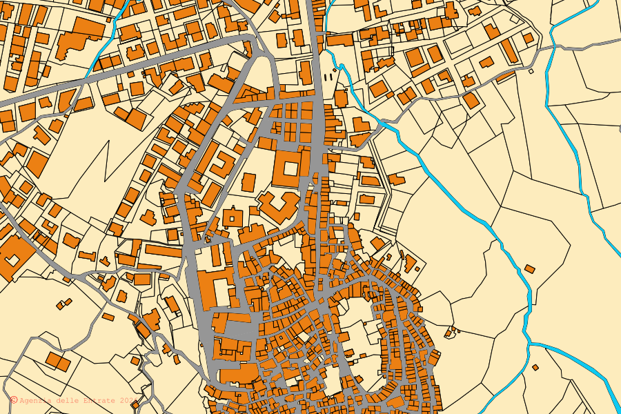Mappa catastale del centro di Nicotera: particelle e fabbricati, cartografia Agenzia delle Entrate