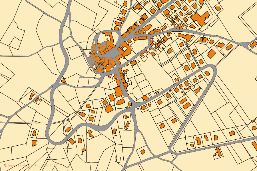 Mappa catastale del centro di Nocciano: particelle e fabbricati, cartografia Agenzia delle Entrate