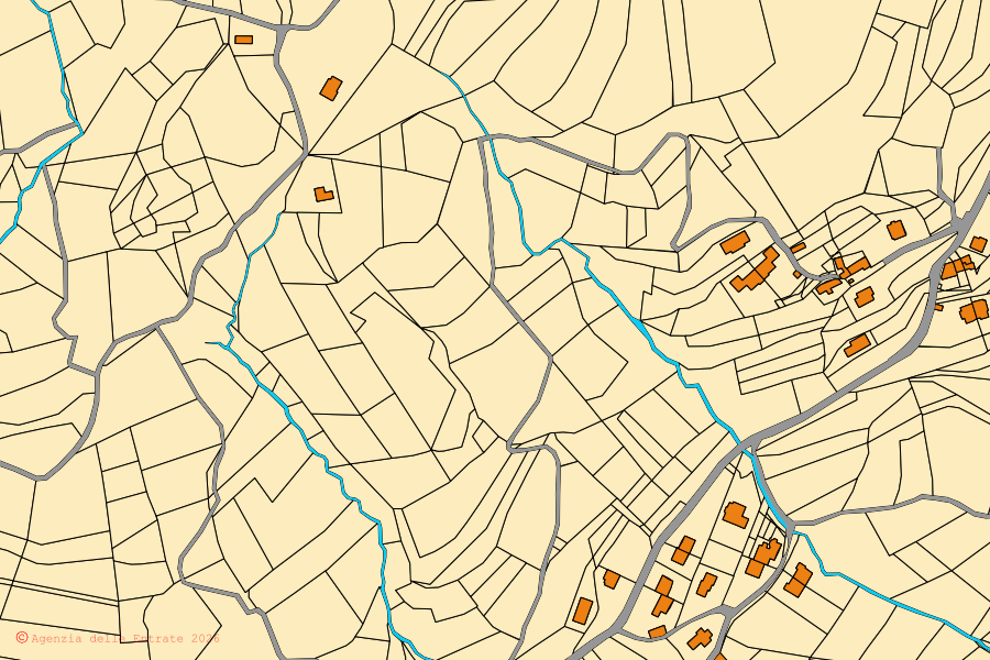 Mappa catastale del centro di Nogarole Vicentino: particelle e fabbricati, cartografia Agenzia delle Entrate