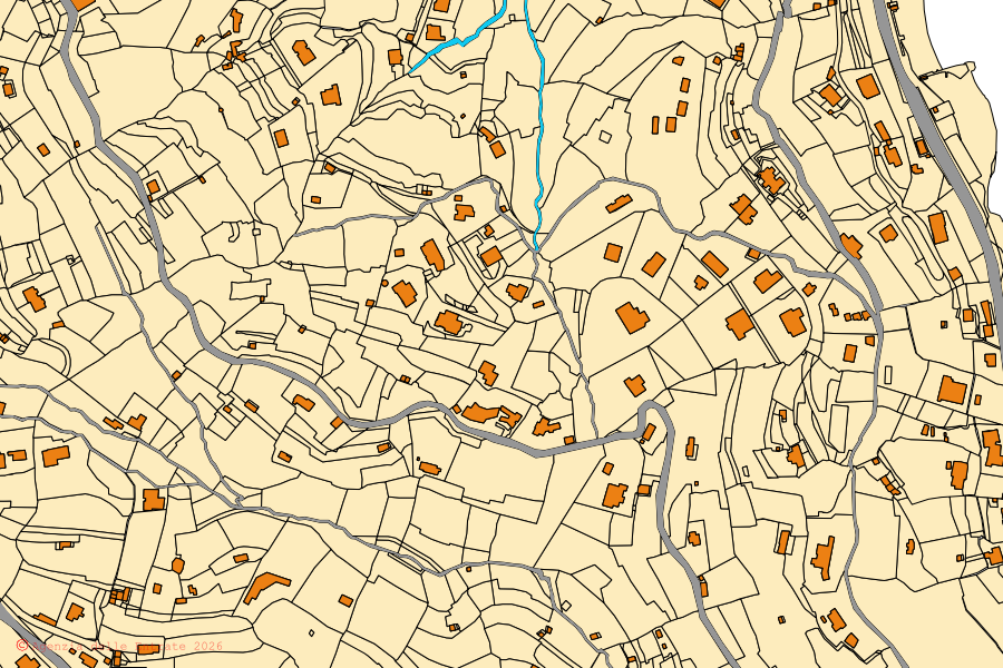 Mappa catastale del centro di Noli: particelle e fabbricati, cartografia Agenzia delle Entrate