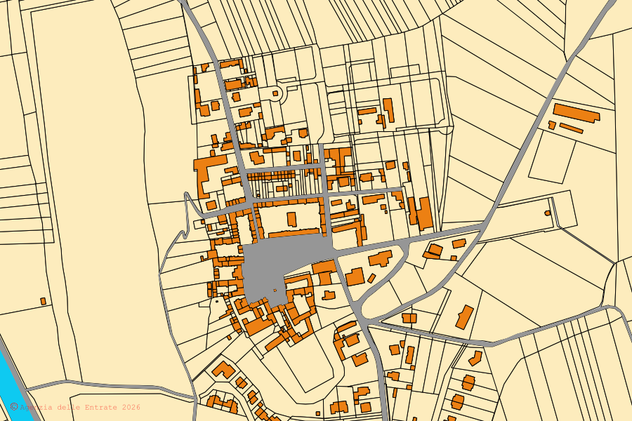 Mappa catastale del centro di Nosate: particelle e fabbricati, cartografia Agenzia delle Entrate