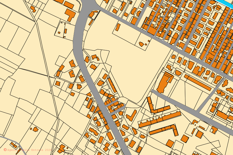 Mappa catastale del centro di Nova Siri: particelle e fabbricati, cartografia Agenzia delle Entrate