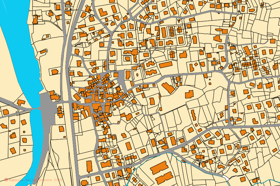 Mappa catastale del centro di Novate Mezzola: particelle e fabbricati, cartografia Agenzia delle Entrate