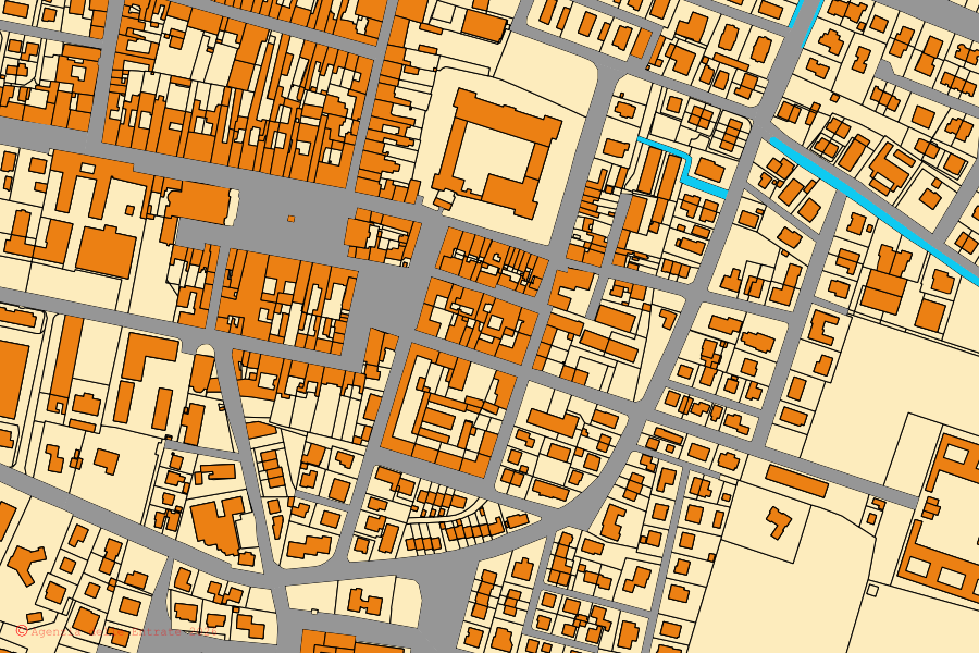 Mappa catastale del centro di Novellara: particelle e fabbricati, cartografia Agenzia delle Entrate