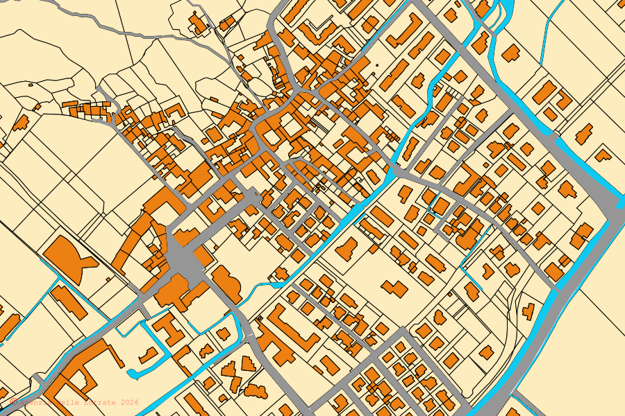 Mappa catastale del centro di Nuvolera: particelle e fabbricati, cartografia Agenzia delle Entrate