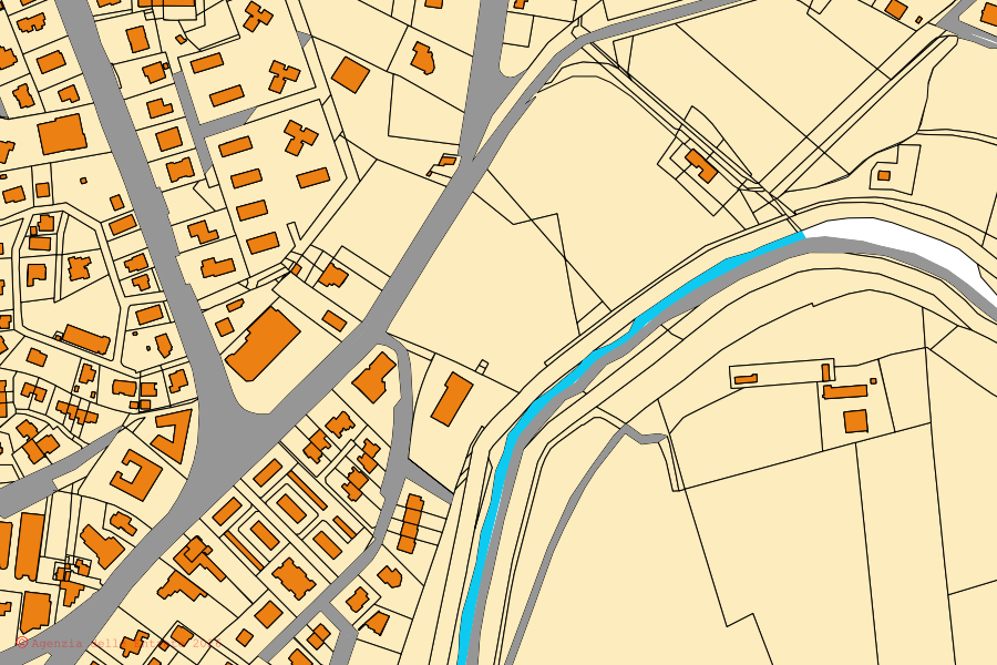 Mappa catastale del centro di Oderzo: particelle e fabbricati, cartografia Agenzia delle Entrate
