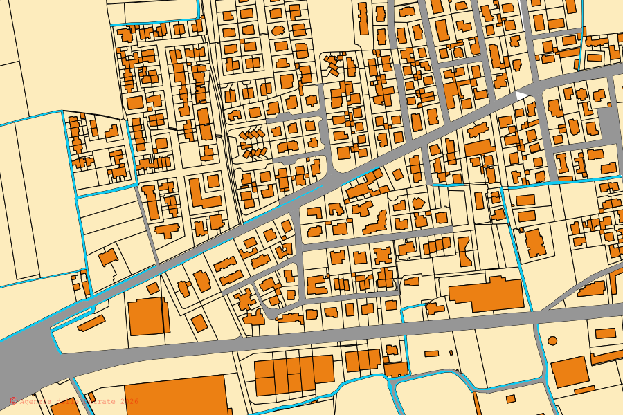 Mappa catastale del centro di Offanengo: particelle e fabbricati, cartografia Agenzia delle Entrate