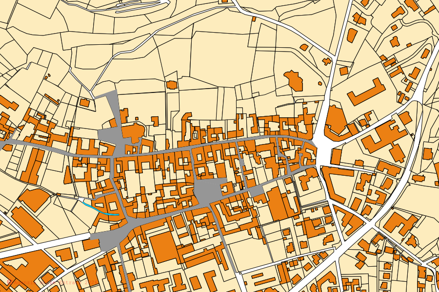 Mappa catastale del centro di Oggiono: particelle e fabbricati, cartografia Agenzia delle Entrate