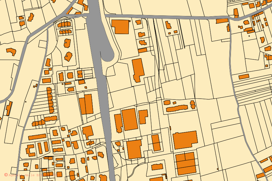 Mappa catastale del centro di Oleggio: particelle e fabbricati, cartografia Agenzia delle Entrate