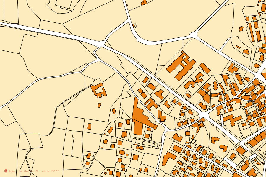 Mappa catastale del centro di Olgiate Molgora: particelle e fabbricati, cartografia Agenzia delle Entrate