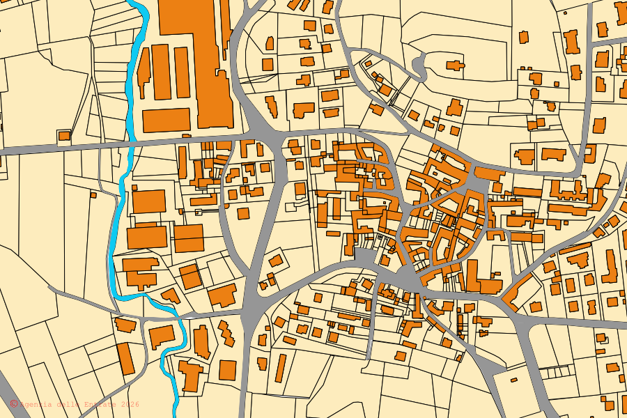 Mappa catastale del centro di Oltrona di San Mamette: particelle e fabbricati, cartografia Agenzia delle Entrate