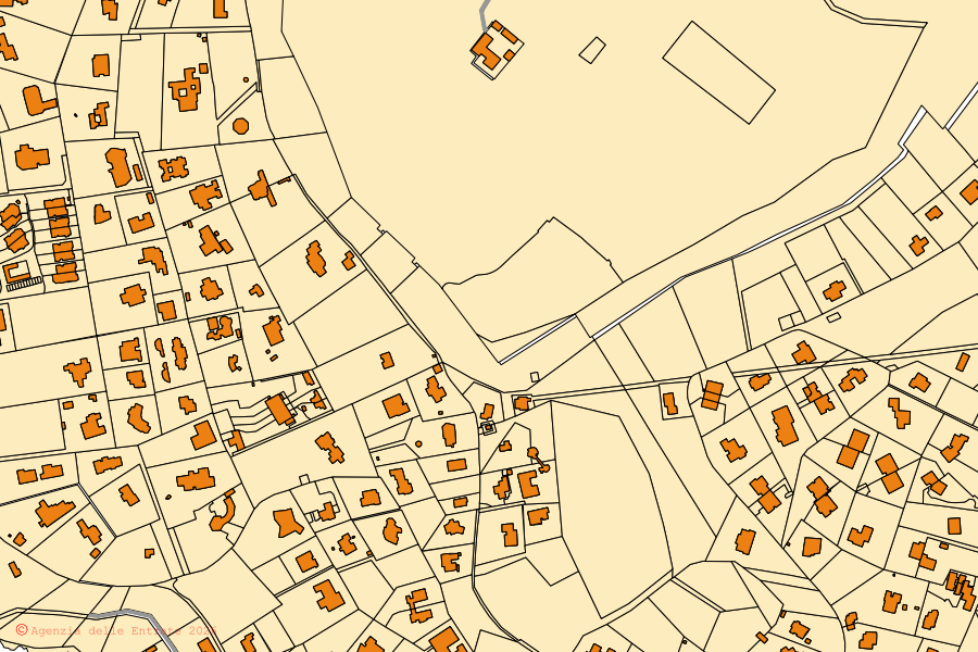 Mappa catastale del centro di Orbetello: particelle e fabbricati, cartografia Agenzia delle Entrate