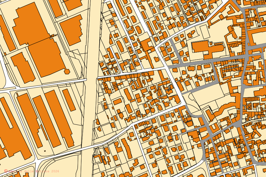 Mappa catastale del centro di Origgio: particelle e fabbricati, cartografia Agenzia delle Entrate