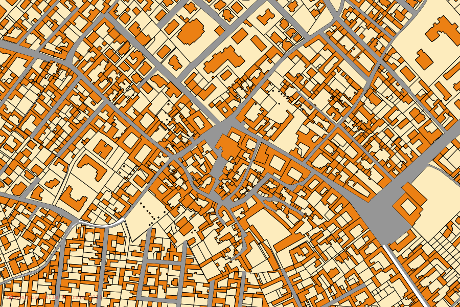 Mappa catastale del centro di Orta di Atella: particelle e fabbricati, cartografia Agenzia delle Entrate