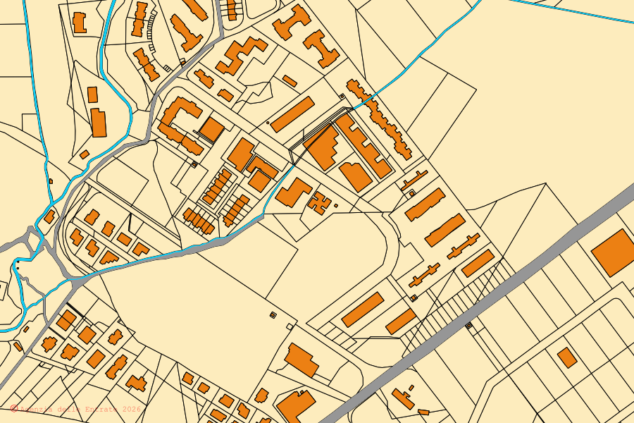 Mappa catastale del centro di Orte: particelle e fabbricati, cartografia Agenzia delle Entrate