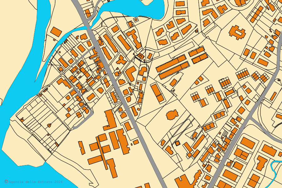 Mappa catastale del centro di Orvieto: particelle e fabbricati, cartografia Agenzia delle Entrate