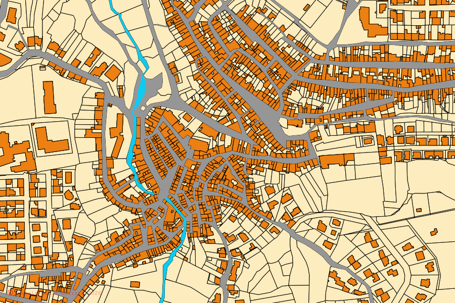 Mappa catastale del centro di Ossi: particelle e fabbricati, cartografia Agenzia delle Entrate