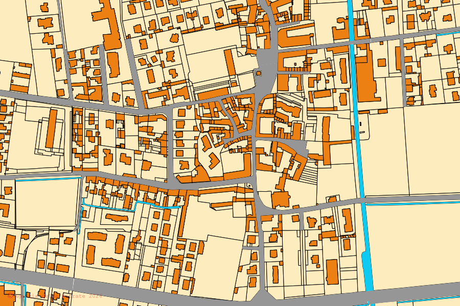 Mappa catastale del centro di Ossona: particelle e fabbricati, cartografia Agenzia delle Entrate