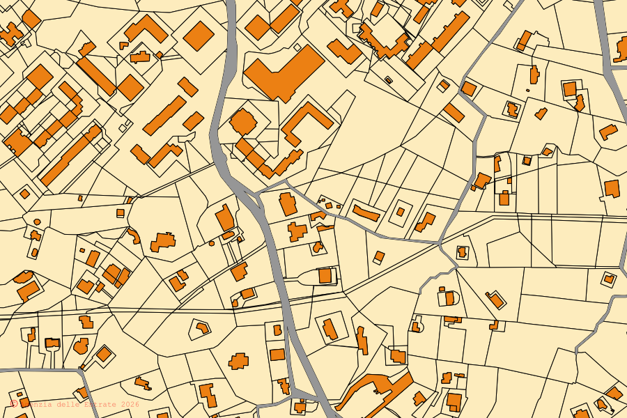 Mappa catastale del centro di Ostuni: particelle e fabbricati, cartografia Agenzia delle Entrate