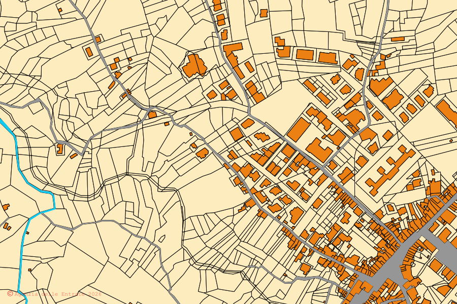 Mappa catastale del centro di Pace del Mela: particelle e fabbricati, cartografia Agenzia delle Entrate