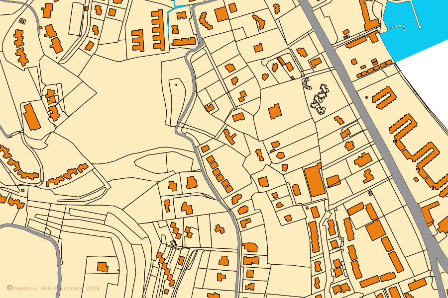 Mappa catastale del centro di Padenghe sul Garda: particelle e fabbricati, cartografia Agenzia delle Entrate