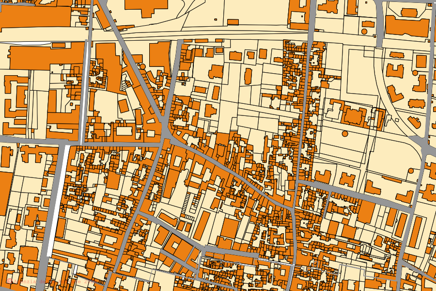 Mappa catastale del centro di Pagani: particelle e fabbricati, cartografia Agenzia delle Entrate