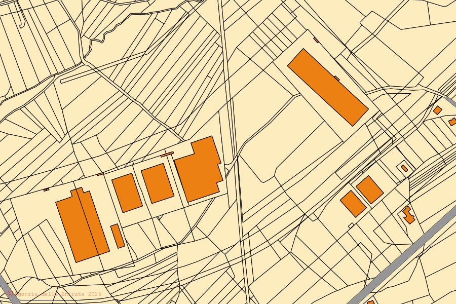 Mappa catastale del centro di Paglieta: particelle e fabbricati, cartografia Agenzia delle Entrate