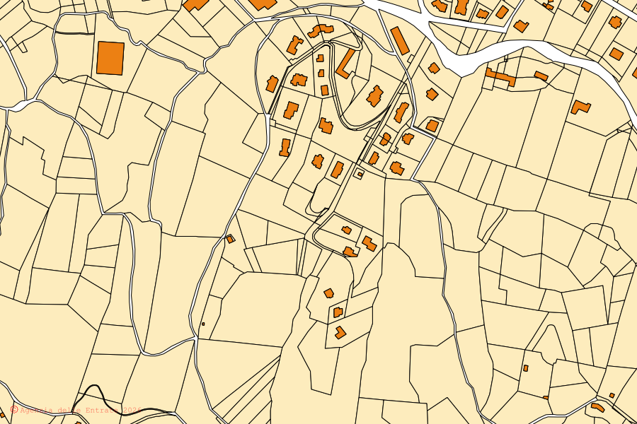 Mappa catastale del centro di Palazzago: particelle e fabbricati, cartografia Agenzia delle Entrate