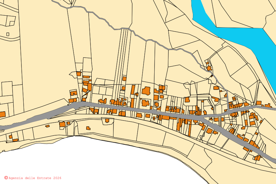 Mappa catastale del centro di Palizzi: particelle e fabbricati, cartografia Agenzia delle Entrate