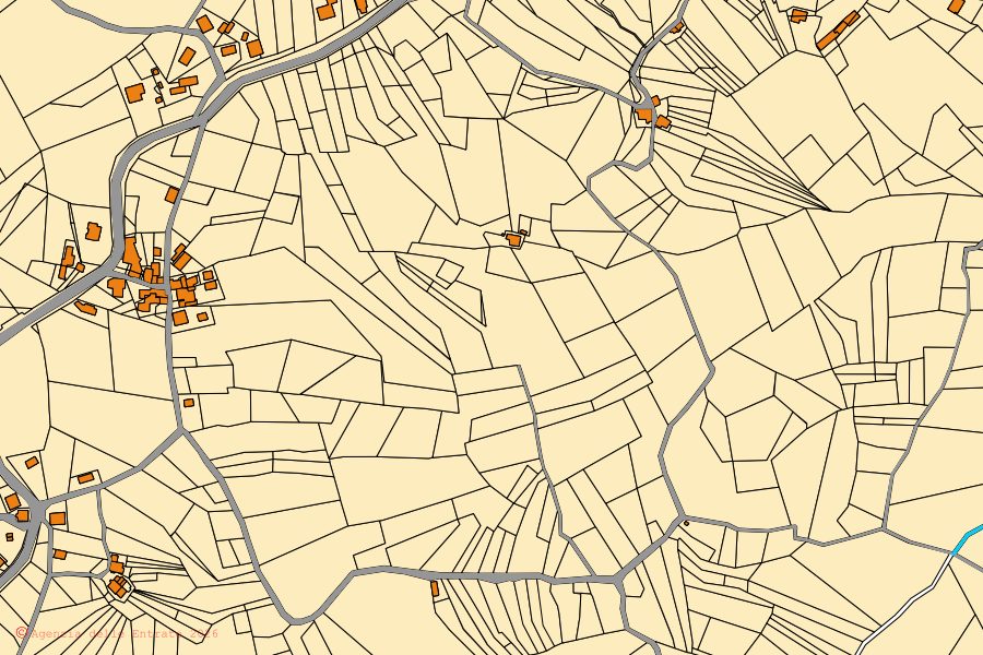 Mappa catastale del centro di Palombaro: particelle e fabbricati, cartografia Agenzia delle Entrate