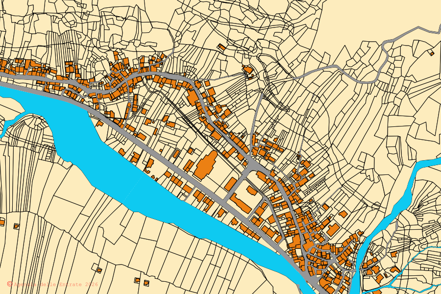 Mappa catastale del centro di Paluzza: particelle e fabbricati, cartografia Agenzia delle Entrate
