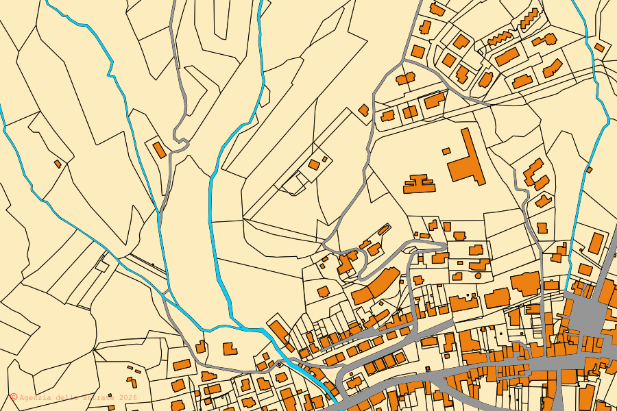 Mappa catastale del centro di Panicale: particelle e fabbricati, cartografia Agenzia delle Entrate