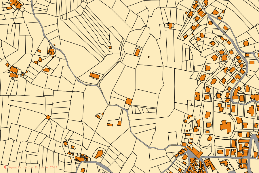 Mappa catastale del centro di Pannarano: particelle e fabbricati, cartografia Agenzia delle Entrate
