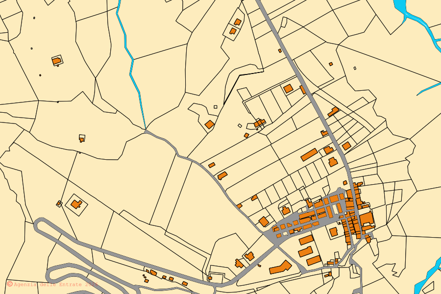 Mappa catastale del centro di Parghelia: particelle e fabbricati, cartografia Agenzia delle Entrate