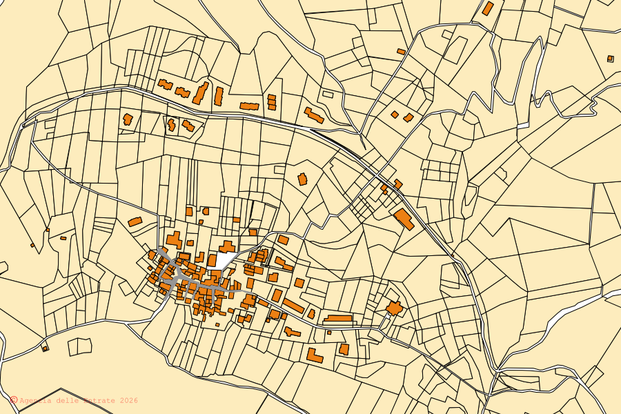 Mappa catastale del centro di Parlasco: particelle e fabbricati, cartografia Agenzia delle Entrate