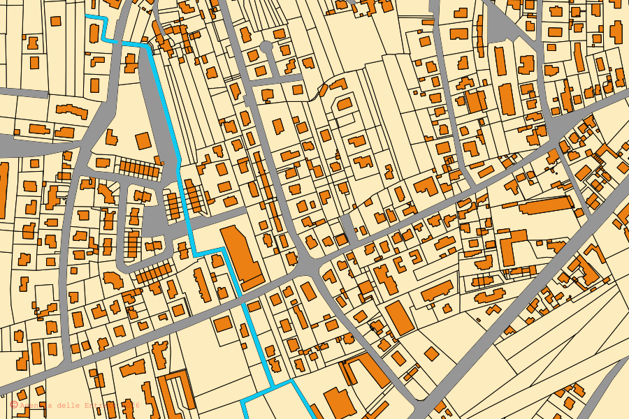 Mappa catastale del centro di Pasian di Prato: particelle e fabbricati, cartografia Agenzia delle Entrate