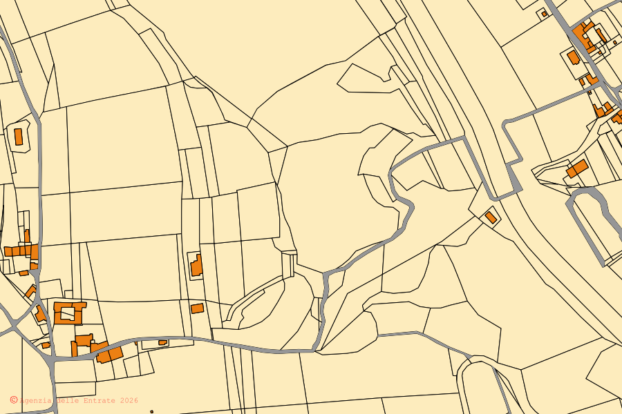 Mappa catastale del centro di Pastrengo: particelle e fabbricati, cartografia Agenzia delle Entrate