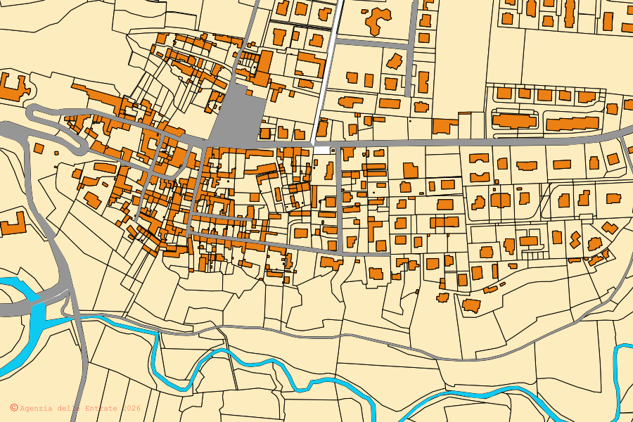 Mappa catastale del centro di Pasturana: particelle e fabbricati, cartografia Agenzia delle Entrate