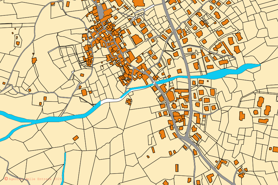 Mappa catastale del centro di Pasturo: particelle e fabbricati, cartografia Agenzia delle Entrate