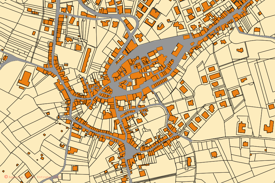 Mappa catastale del centro di Paternopoli: particelle e fabbricati, cartografia Agenzia delle Entrate