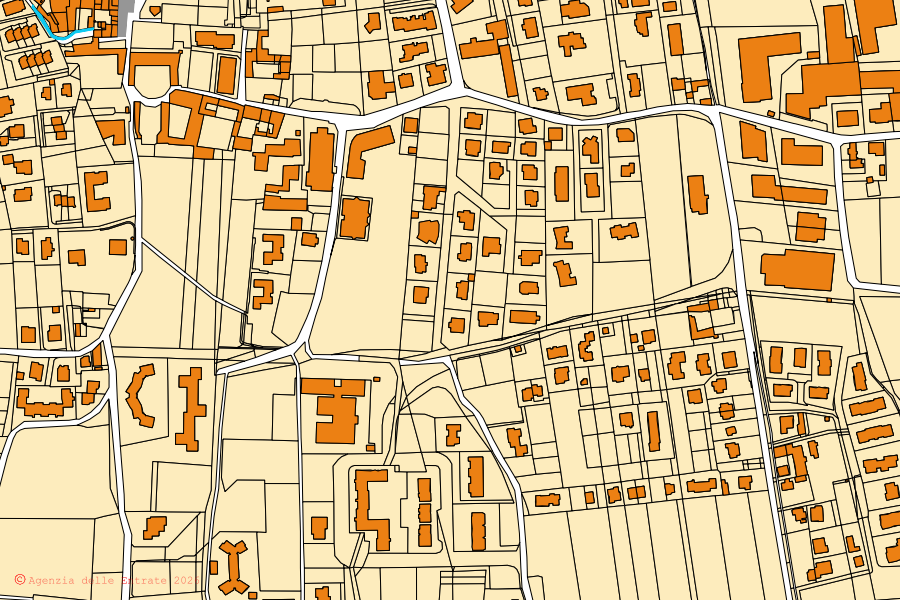 Mappa catastale del centro di Pedrengo: particelle e fabbricati, cartografia Agenzia delle Entrate