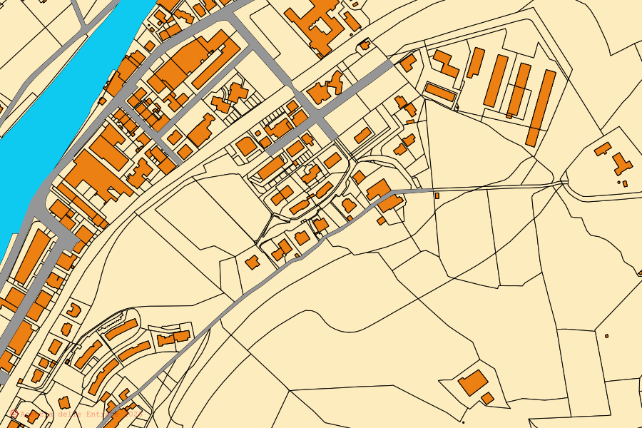 Mappa catastale del centro di Pelago: particelle e fabbricati, cartografia Agenzia delle Entrate