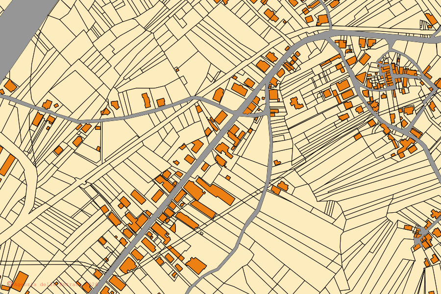 Mappa catastale del centro di Perano: particelle e fabbricati, cartografia Agenzia delle Entrate