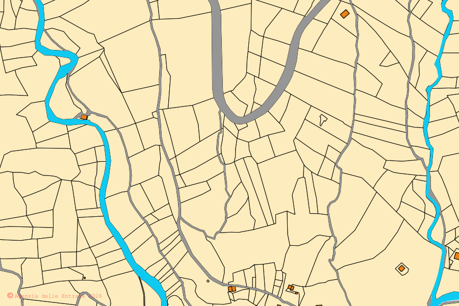Mappa catastale del centro di Percile: particelle e fabbricati, cartografia Agenzia delle Entrate