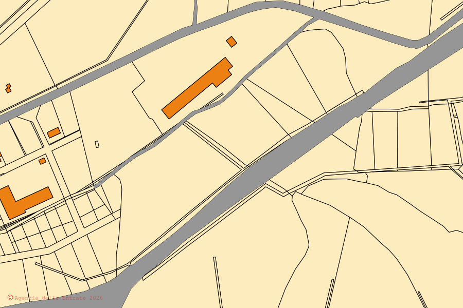 Mappa catastale del centro di Perfugas: particelle e fabbricati, cartografia Agenzia delle Entrate