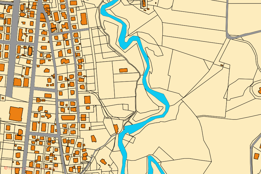 Mappa catastale del centro di Pergola: particelle e fabbricati, cartografia Agenzia delle Entrate