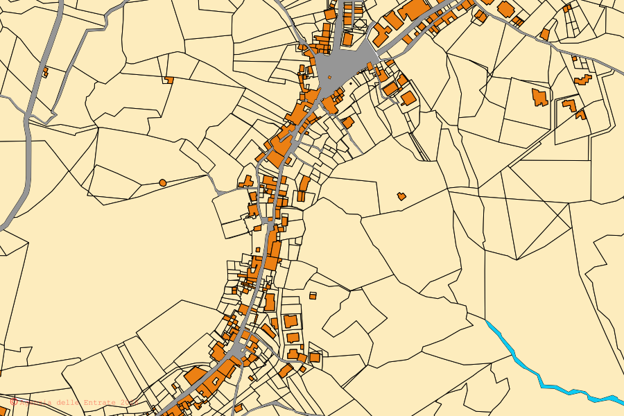 Mappa catastale del centro di Perito: particelle e fabbricati, cartografia Agenzia delle Entrate