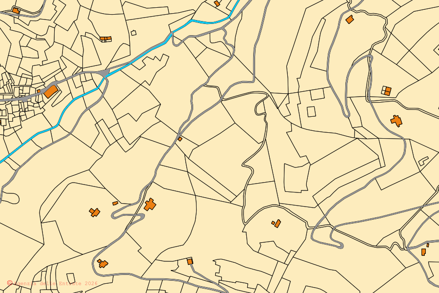 Mappa catastale del centro di Pertica Bassa: particelle e fabbricati, cartografia Agenzia delle Entrate